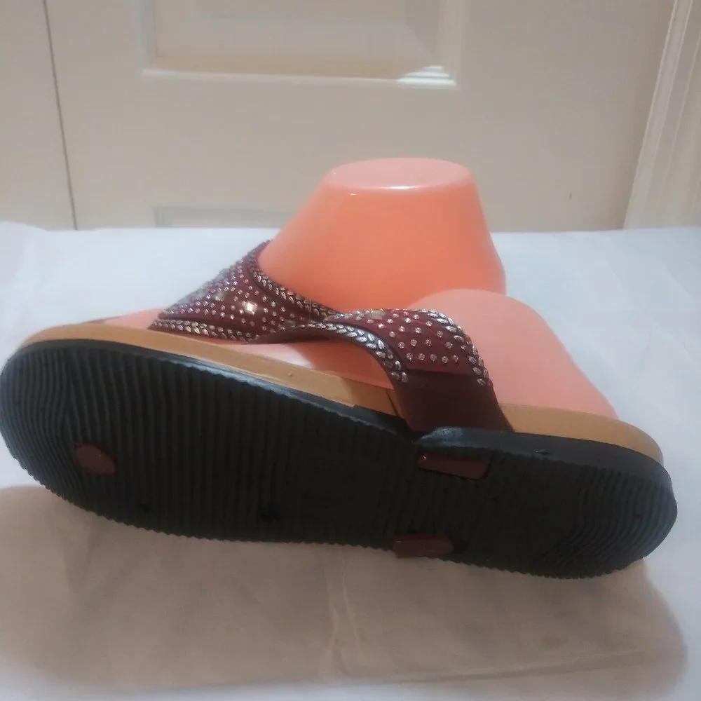 Stylish Women's Sandals with Rhinestone Accents - Picture 5 of 7